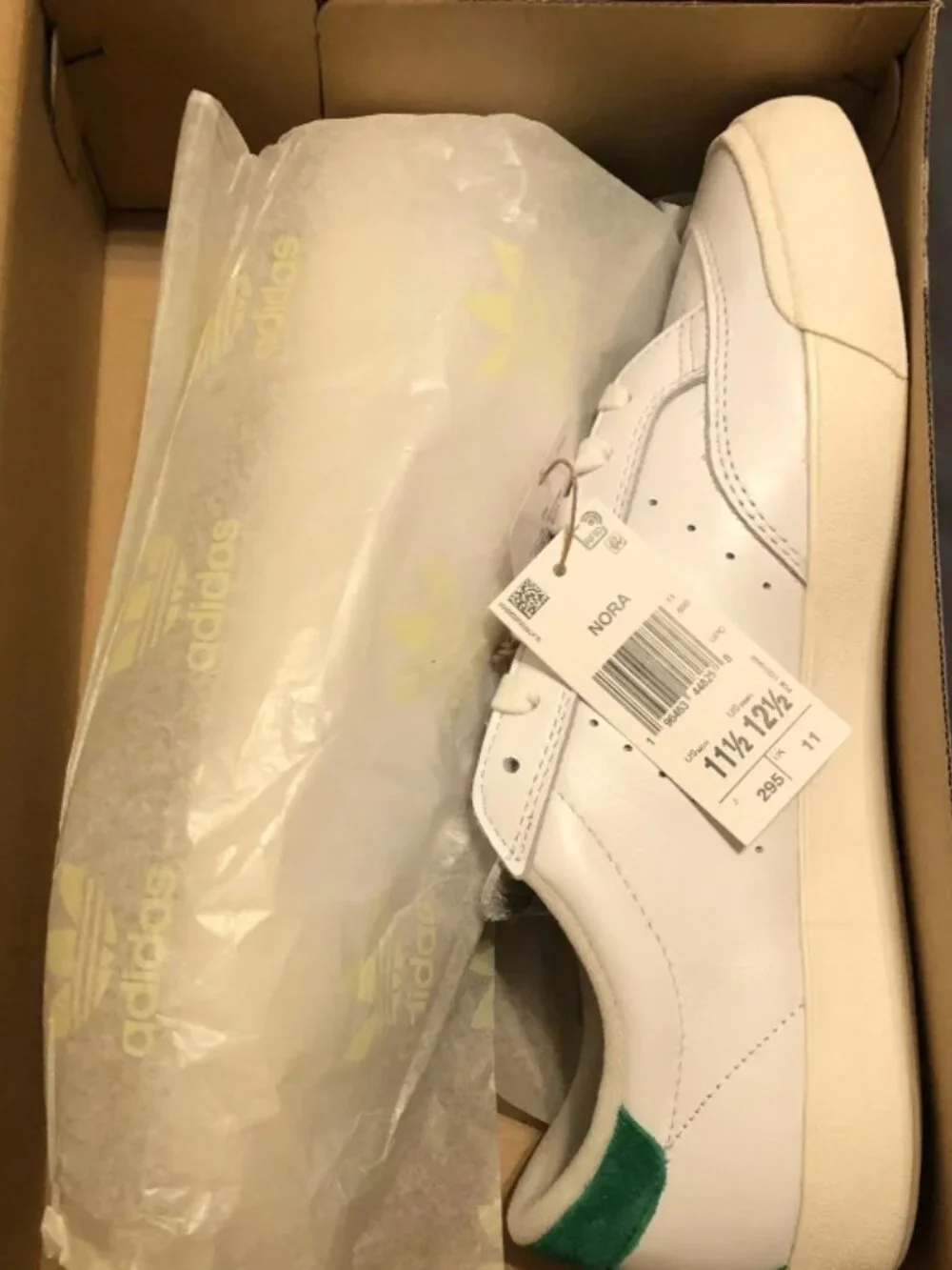 Adidas Nora Cloud White Green Mens Size 11.5